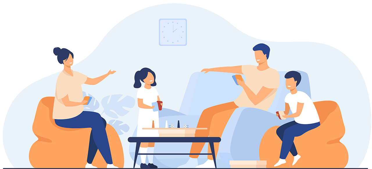 Family home activities concept
